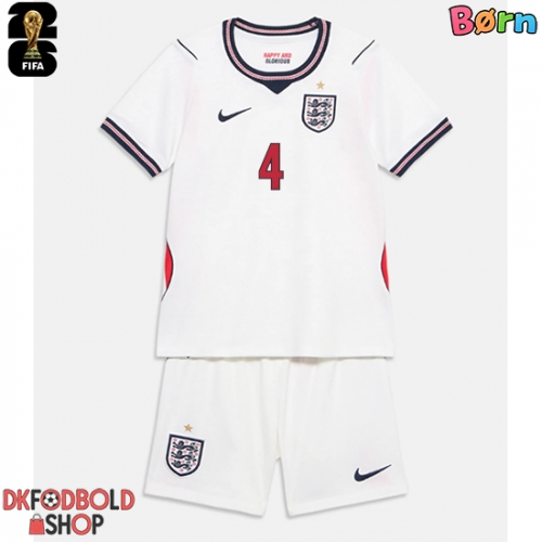 England Declan Rice #4 Hjemmebanesæt Børn VM 2026 Kort ærmer (+ korte bukser)